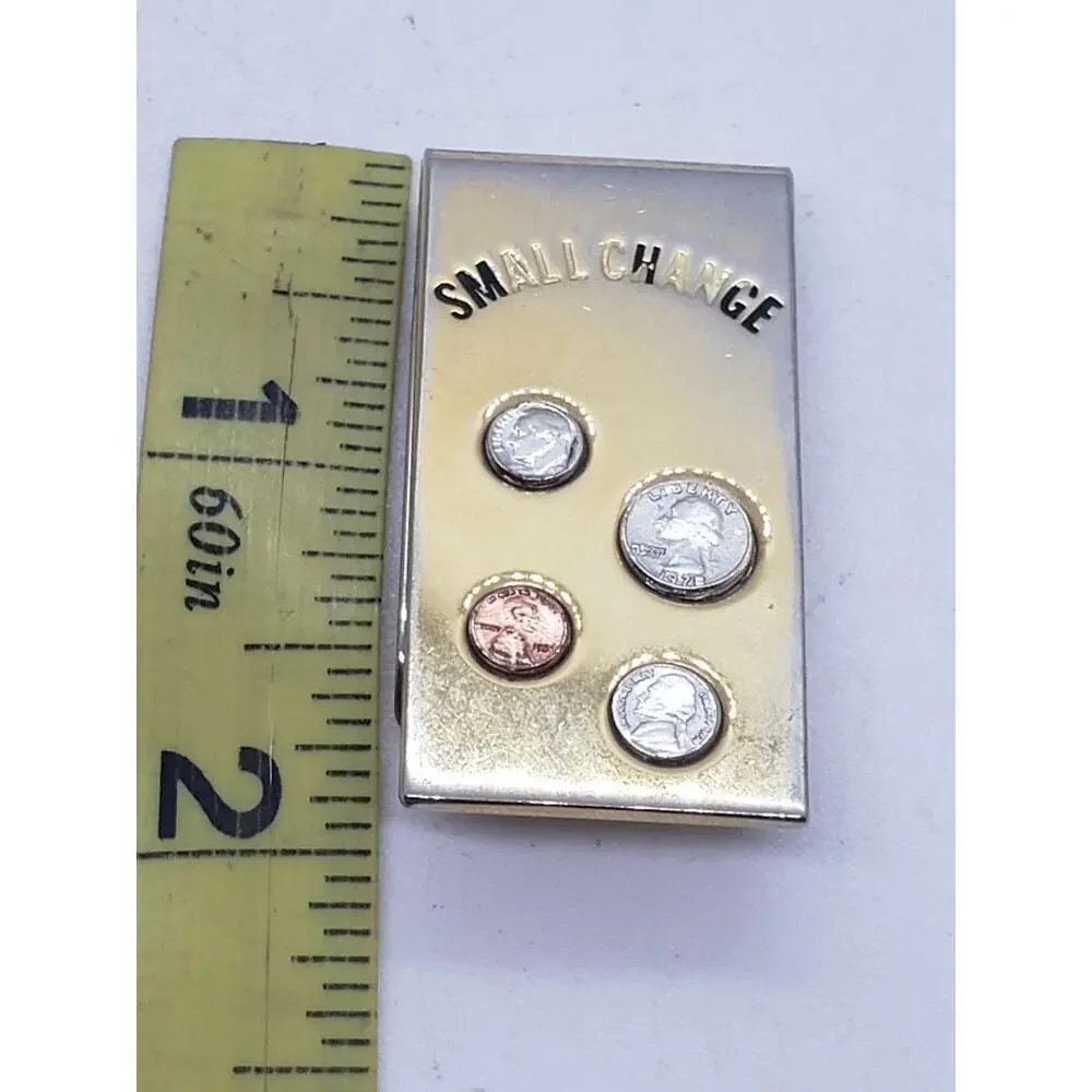 Vintage Money Clip Mini USA Coins Penny Nickel Dime Quarter 1977 Gift